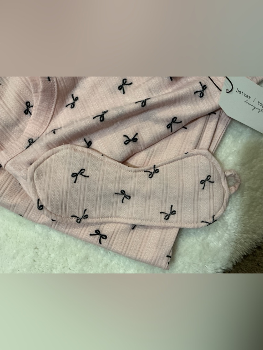 Cozy Pink Bow-Print Women's Pajama Set - Picture 5 of 5